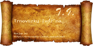 Trnovszky Ivána névjegykártya